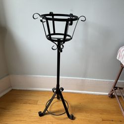 Wrought Iron Vintage Black Metal Plant Stand