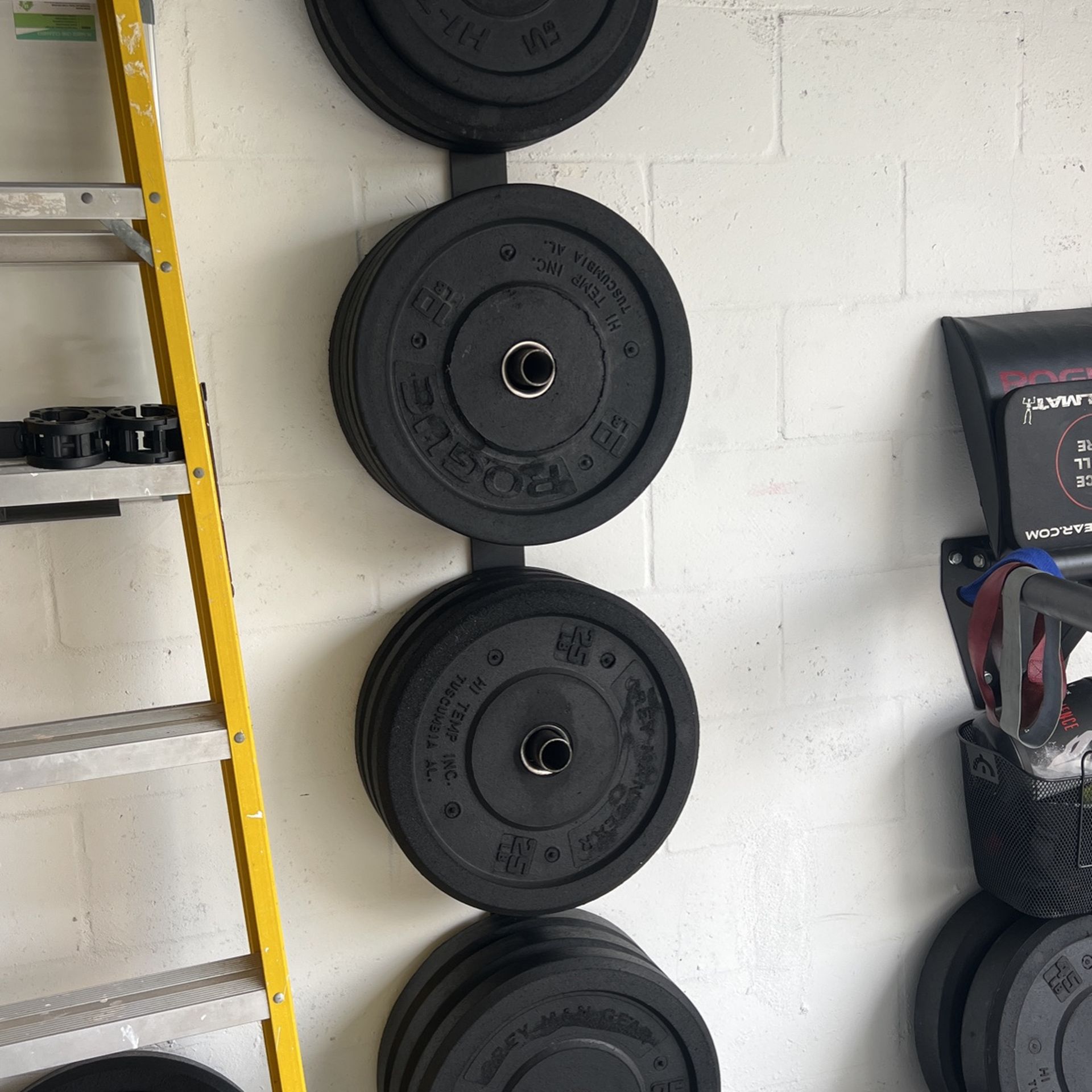 4-Peg Gym Weight Plate Storage Wall Rack