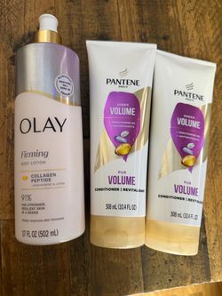 Pantene share volume conditioner & Olay lotion
