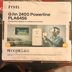 Zyxel https://offerup.com/redirect/?o=Ry5obg== 2400 Powerline Adapter Kit (PLA6456) – High-Speed Ethernet Over Power Outlets
