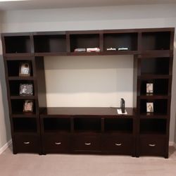 TV Stand With Display Cubbies And Storage Drawers