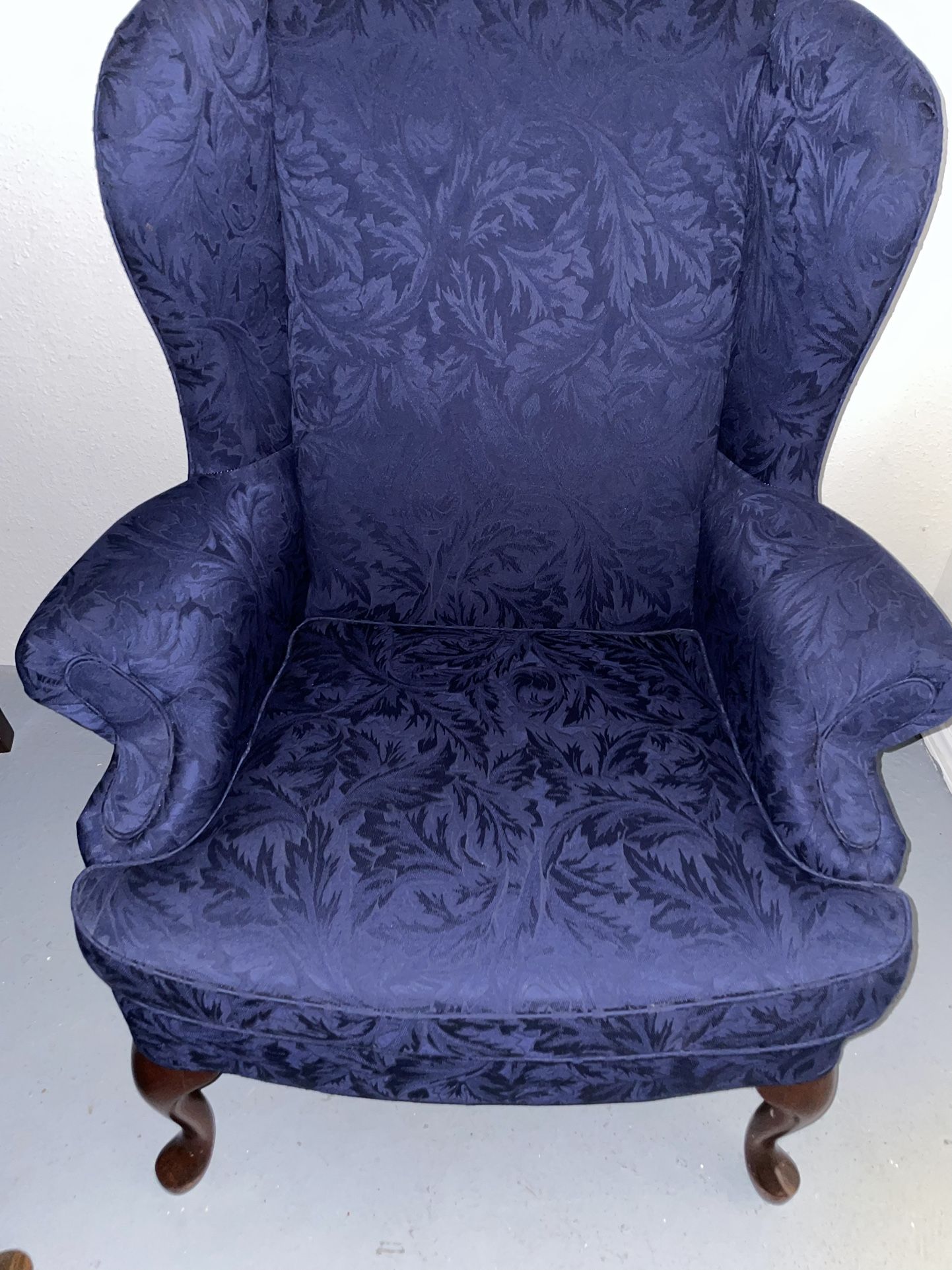 Classic Sylvia Wingback Chairs With Ottoman