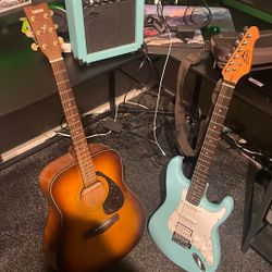 Acustic Guitar And Electric Guitar 