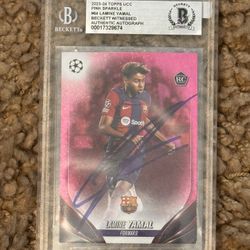 2023 Topps UCC Pink Sparkle Lamine Yamal #64Auto On Card Authentic! FC Barcelona
