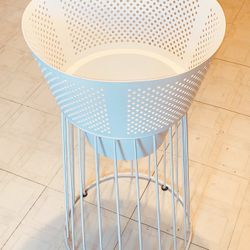 GARDEN PLANTER CUSTOM MADE NOT SOLD IN STORES TWO PIECES WHITE MATTE GALVANIZED STEEL RUST PROOF 15 Inches Wide 30 Inches Tall / PLANT Or Glass Top 