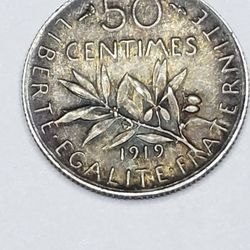 1919 France Silver Coin