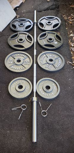 Nice set of weight and barbells