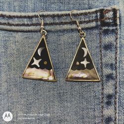 Vintage Mexican Alpaca Genuine Abalone and Mother of Pearl Inlay Earrings