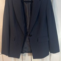 Tahari Blue Blazer Classic Suit Jacket 