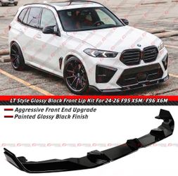 24-26 BMW X5M X6M Gloss Black Front Bumper Lip