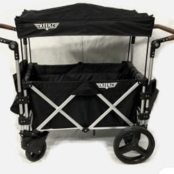 Keenz The Original 7S 2 Passenger Stroller Wagon Black With Canopy