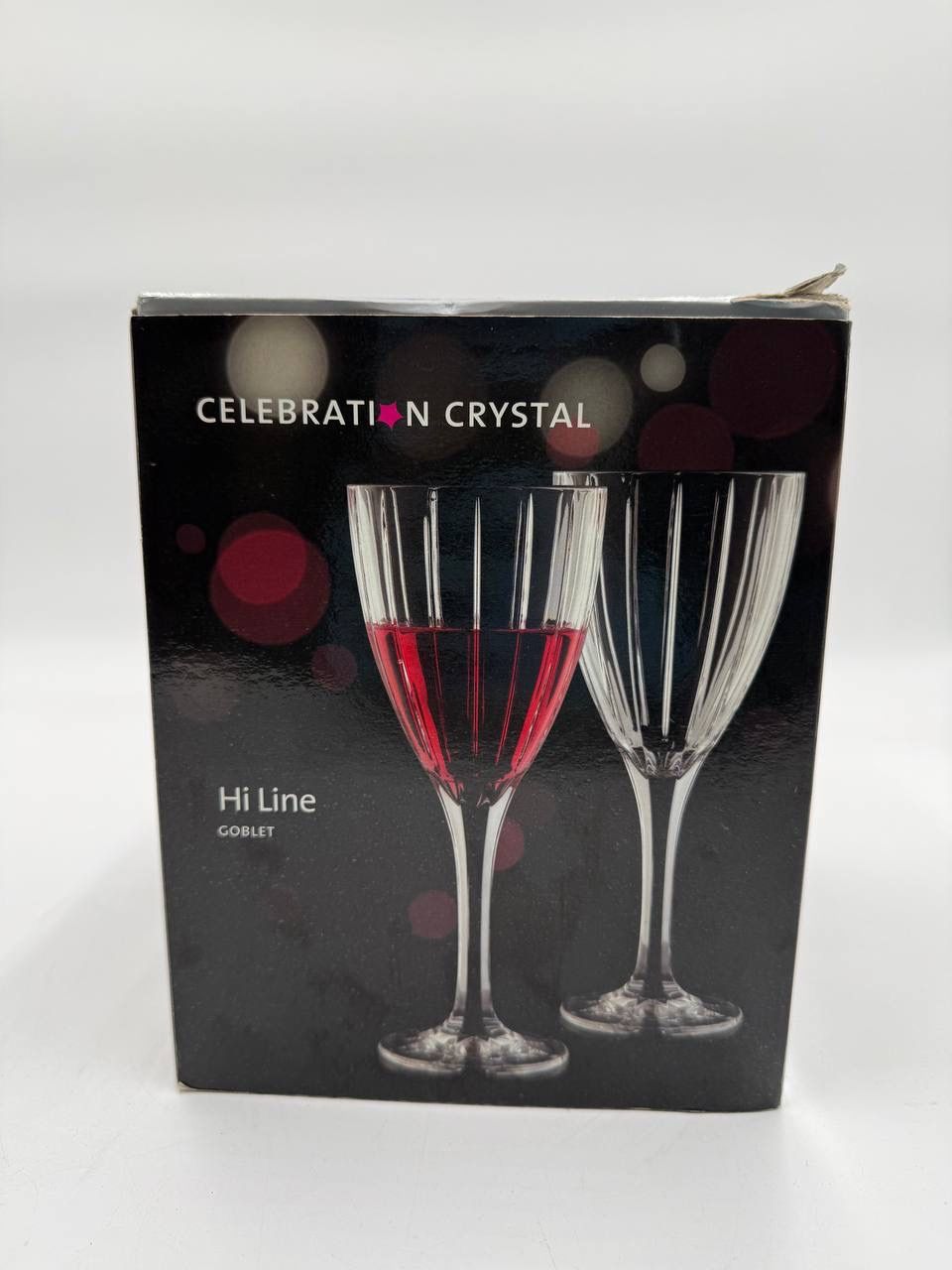 Celebration Crystal Wine Glasses-Made in EU-Rogaska Crystal-Set of 4 New In Box