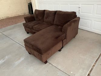 Beautiful Brown Sectional Reversible Chaise