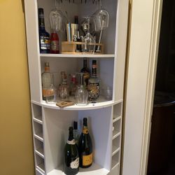 Corner bar cabinet
