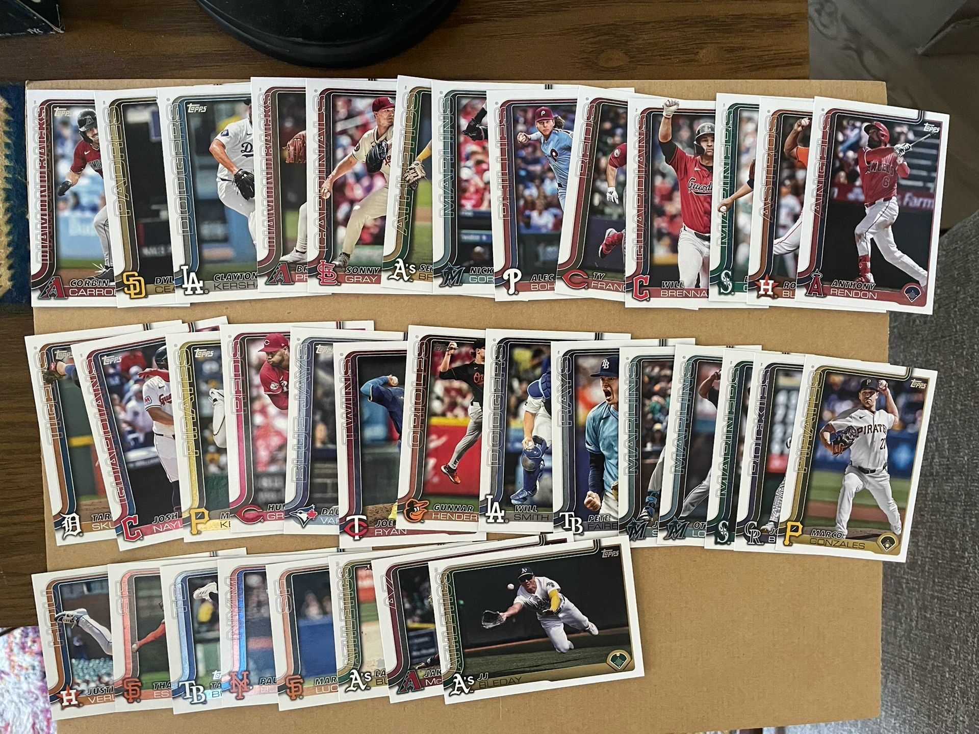 58 2025 Topps Baseball Cards. 35 Base, 10 Rookies, 13 Inserts. All NM/NM+ or Better.