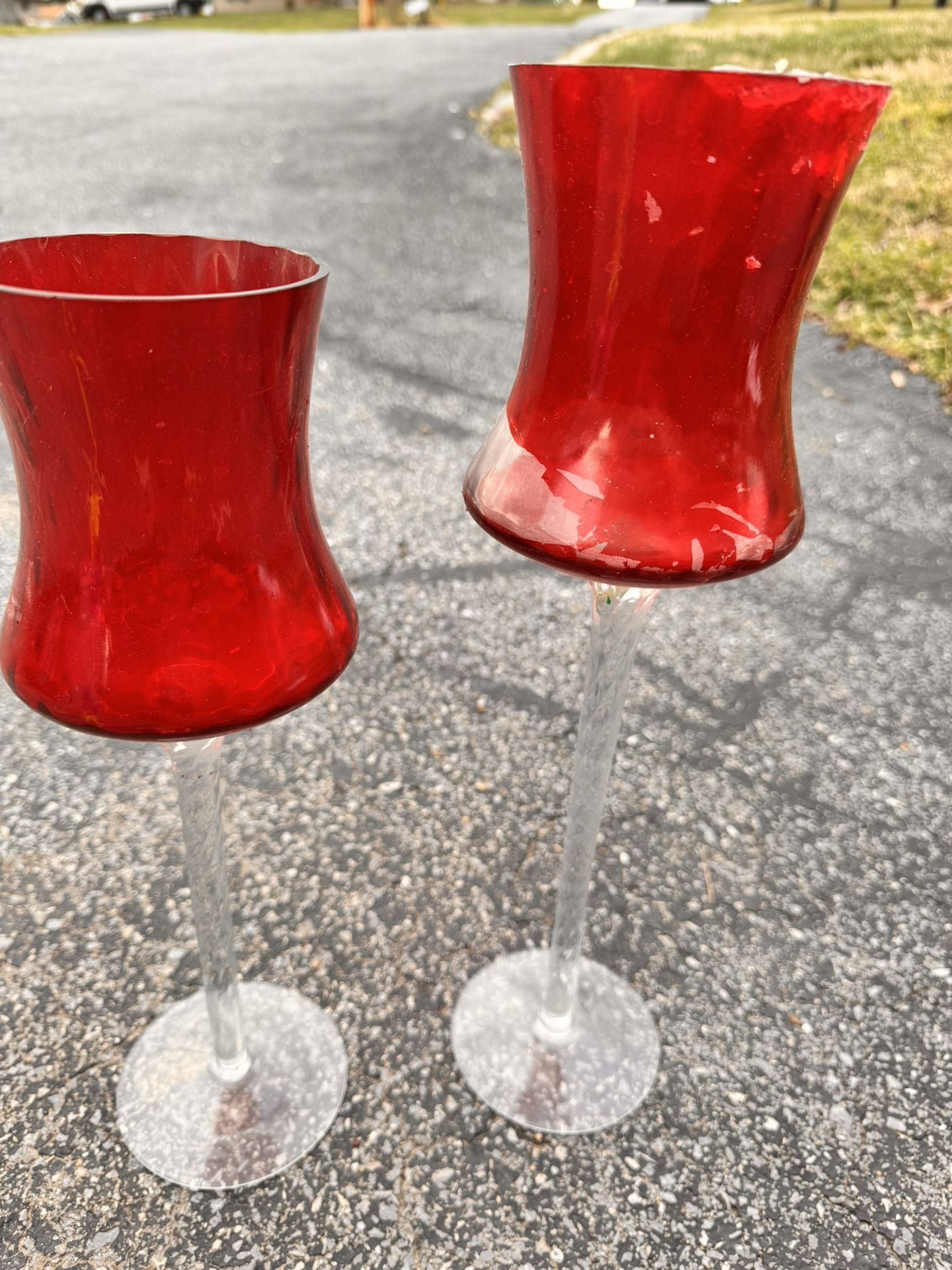 Asymmetrical Height Wine Glass-inspired Candle Holders