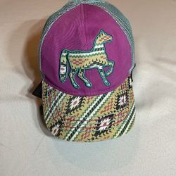 FARM GIRL YOUTH HAT HORSE DESIGN ADJUSTABLE BACK STRAP
