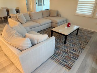 Pottery Barn Sofa with Chaise + Matching Loveseat – Like New