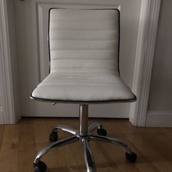 White And Silver Computer Desk Chair 