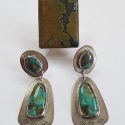 Sterling Set Ring And Earrings Native American 