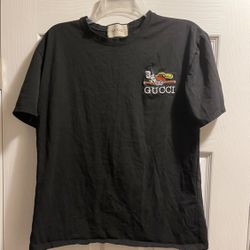 Gucci Womens Black Logo T Shirt Collab with Disney Rare size medium 