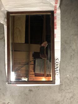 Wood framed mirror