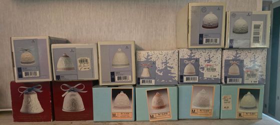Lladro Porcelain Christmas Bells 1(contact info removed) Plus Summer And Fall Bells