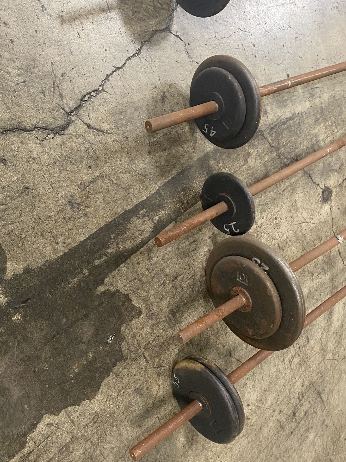 Assorted barbells