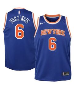 Nike Kristaps Porzingis Blue New York Knicks Swingman Jersey Youth Small (8)