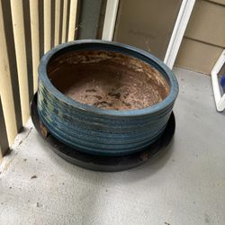 Large Blue Planter Pot