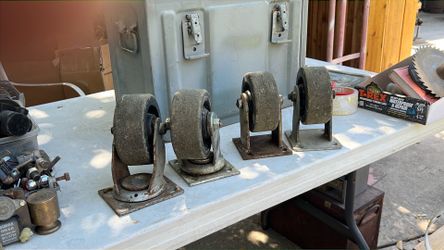Four 5” diameter x 2 inch wide Heavy duty utility wheels
