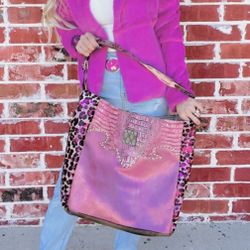New Batir Pink Leather Bag ,