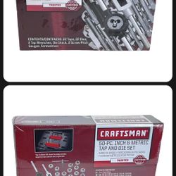 Craftsman 50-PC Inch & Metric Tap & Die Carbon Steel Set #9-52381 Sealed in Box