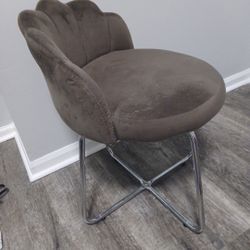 Scalloped Grey Vanity Chair