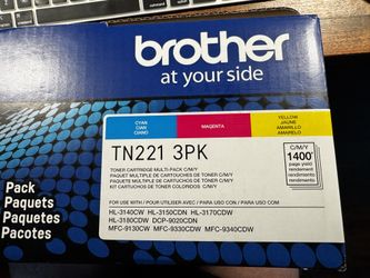 Genuine Brother TN221 3-Pack Toner Cyan Magenta Yellow - New