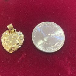 10K Y GOLD HEART NUGGET CHARM