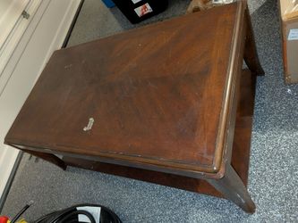 Rolling Wood Coffee Table with Bottom Shelf