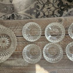 Medium Glass Bowl  With 6 Little Glass Bowls.