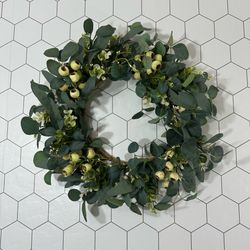 Artificial eucalyptus wreath