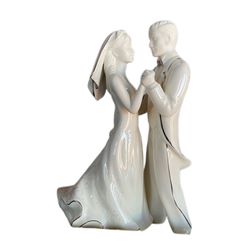 Lenox Wedding Promises First Dance Cake Topper Bride Groom Silver Vintage