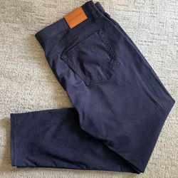 Lucky Brand 121 Slim Straight Pants Men’s 40x32 Navy Blue Dark Wash Stretch Chino