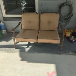 Rocking Patio Bench W/New Cushions 