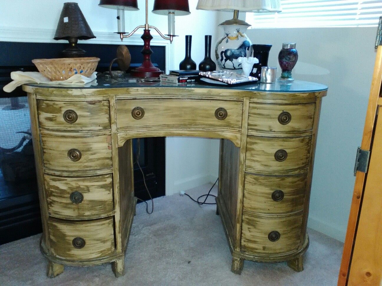 LAST CHANCE! Vintage Kidney Keyhole Desk by Taylor Made Furniture -Jamestown Table Company