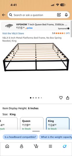 King platform bed frame