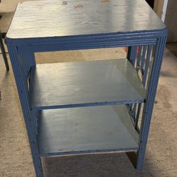 Vintage SeaGreen Painted Wood End Table