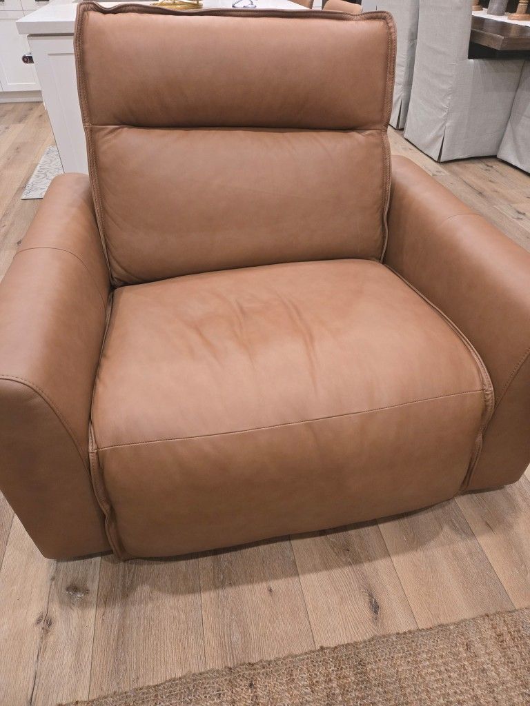 Chocolate-color Leather Recliner Sofa