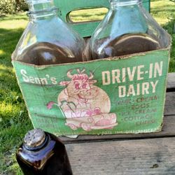 Vintage Milk Bottles.4 Total.