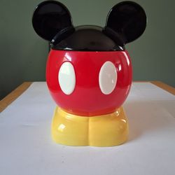 Disney Mickey Mouse Ear Cookie Jar Ceramic Kitchen Decor Treat Jar 