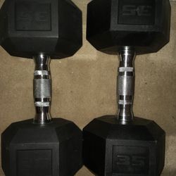 Two 35lb Dumbbells 