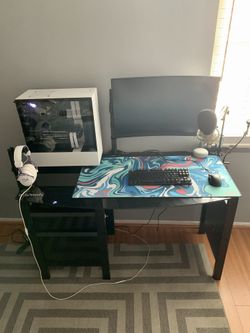 Black Glass Desk